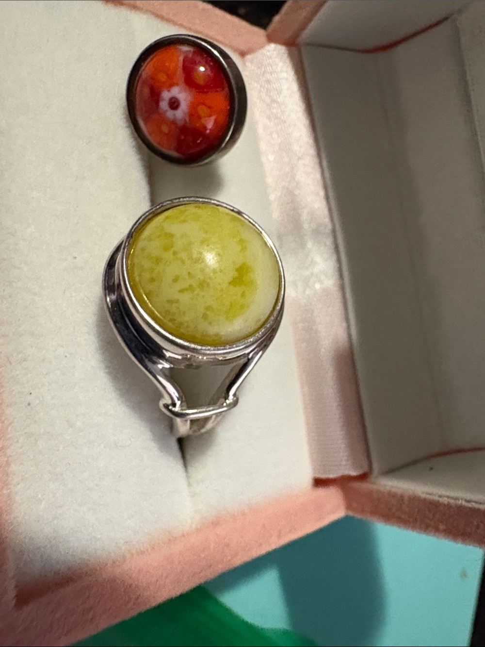 Kameleon Jewel Pop Sterling Silver Yellow Amber Statement Ring size 8